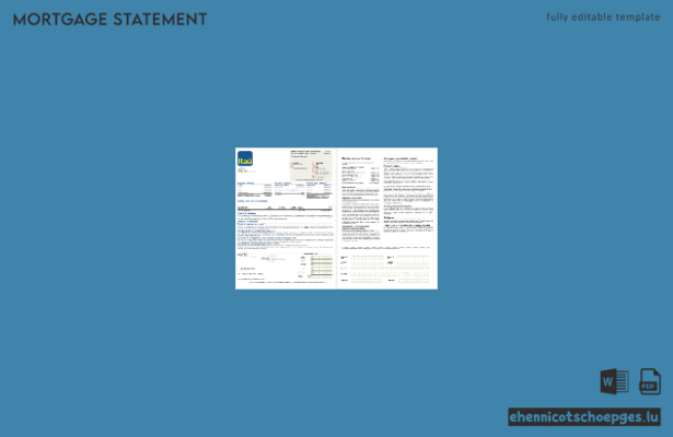 Hypothekenabrechnung der Itau Bank Uruguay im Word- und PDF-Format, 2 Seiten, Beispielvorschau